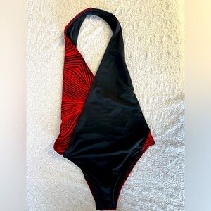 NWT Rebekah Victoria One Piece Swimsuit; High hip cheeky bottom halter top swim